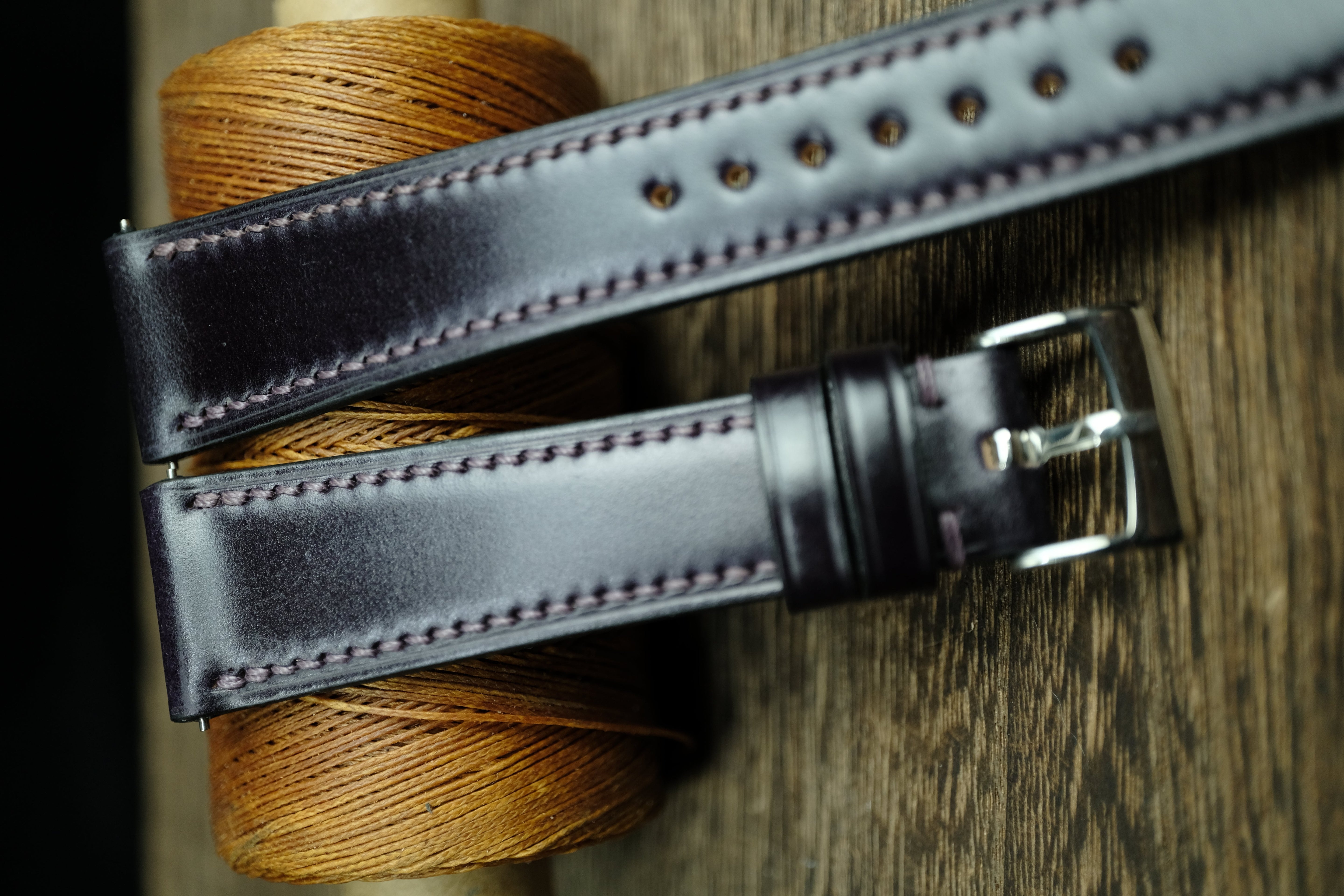 Purple Shell Cordovan Quick Release Watch Strap