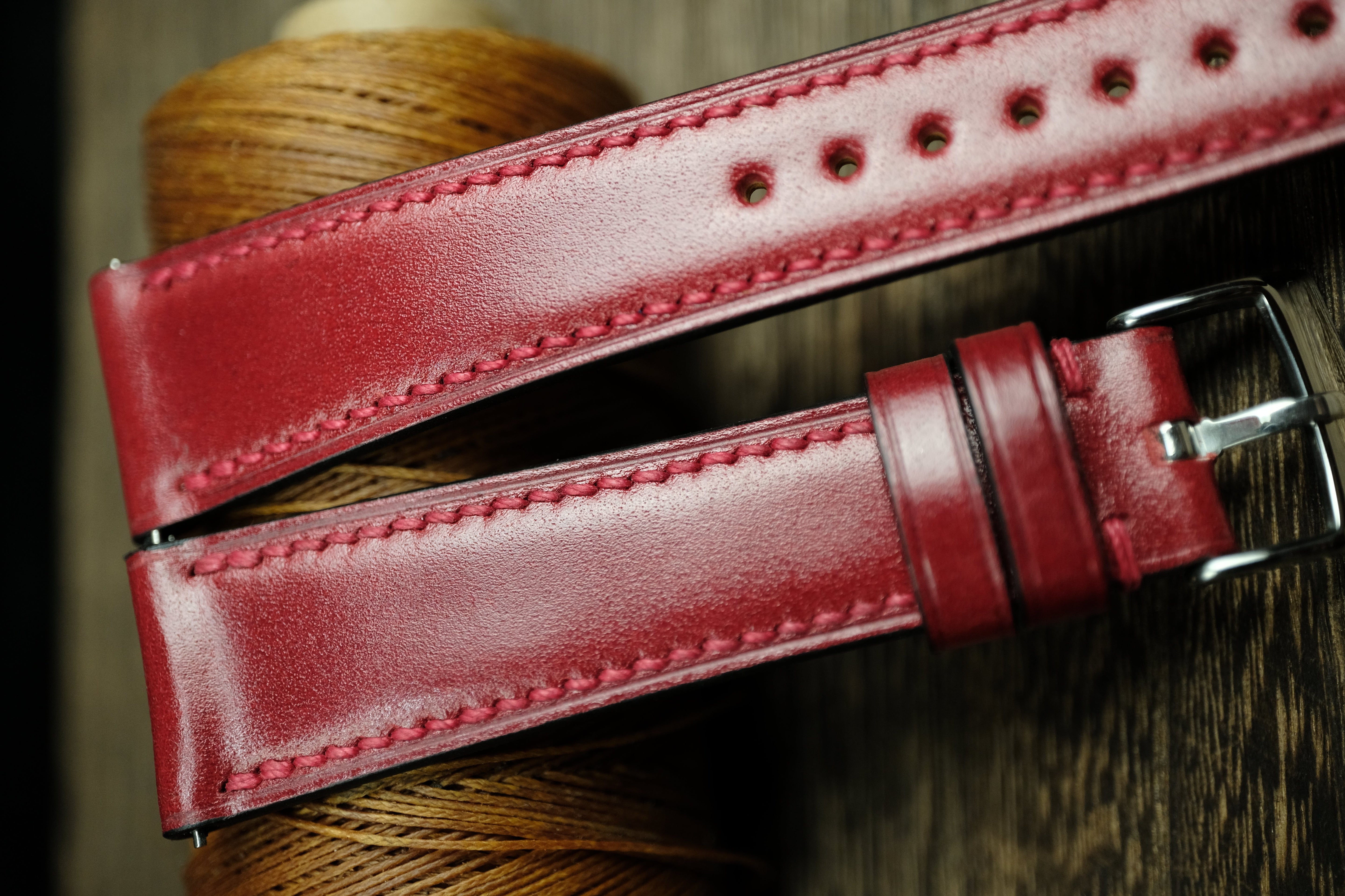 Red Shell Cordovan Quick Release Watch Strap