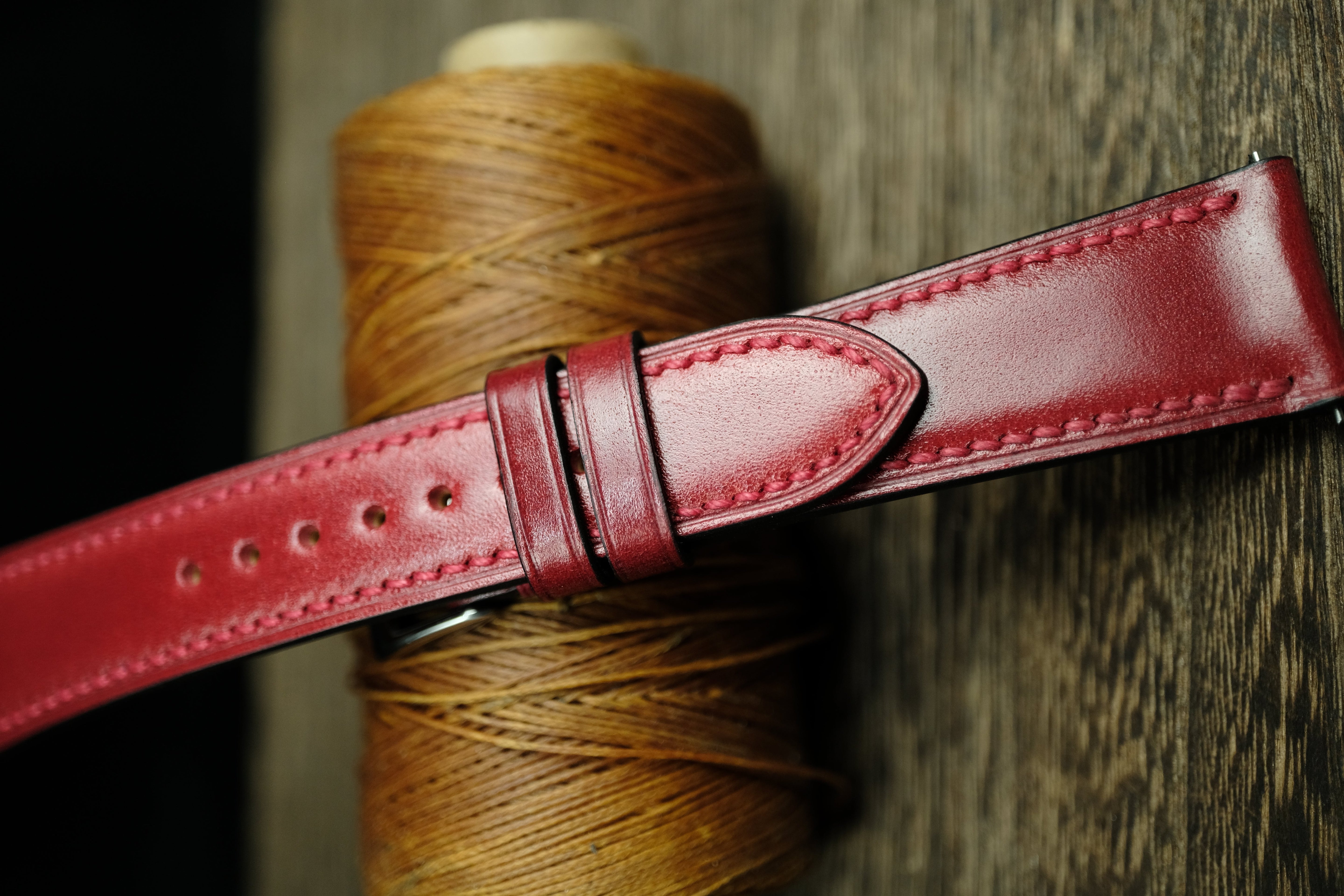 Red Shell Cordovan Quick Release Watch Strap