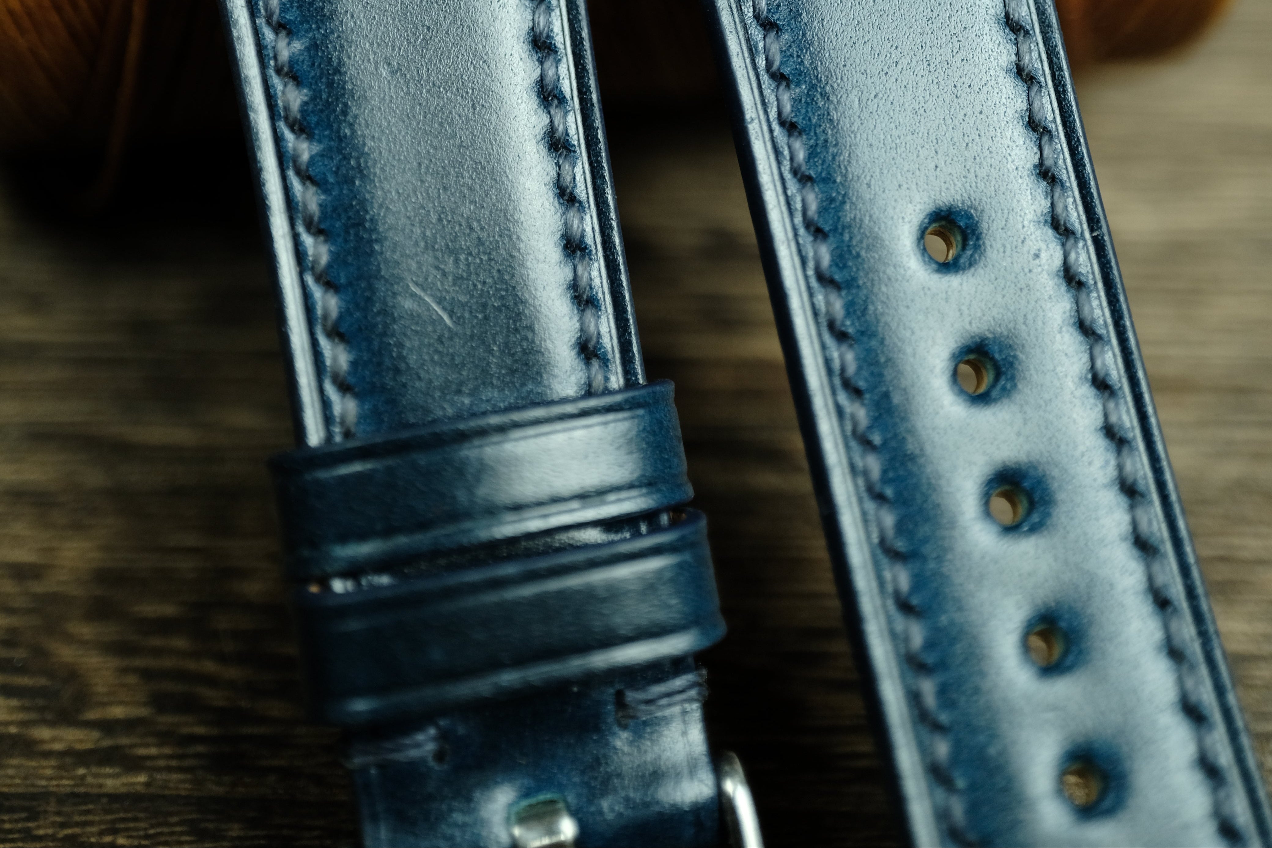 Blue Shell Cordovan Quick Release Watch Strap