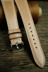 NATURAL SHELL CORDOVAN LEATHER WATCH STRAP, HANDMADE WATCH BAND, QUICK RELEASE SPRING BAR