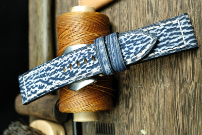 Matte Blue Shark Leather Panerai Watch Strap