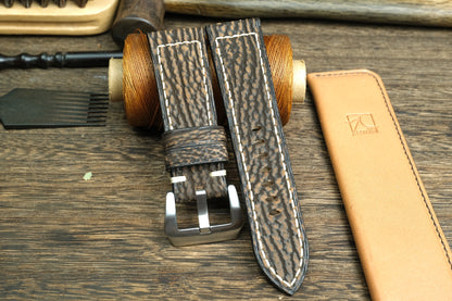 Matte Brown Shark Leather Panerai Watch Strap