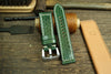 PANERAI WATCH BAND HANDMADE, SNAKE LEATHER GREEN COLOR.