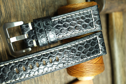 Black Snake Leather Handmade Panerai Watch Strap