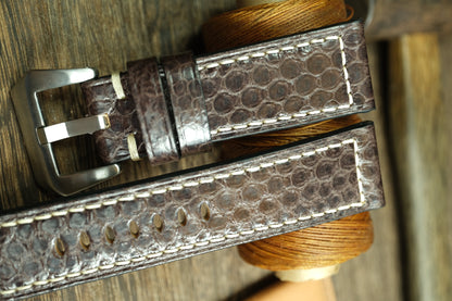 Dark Brown Snake Leather Panerai Watch Strap