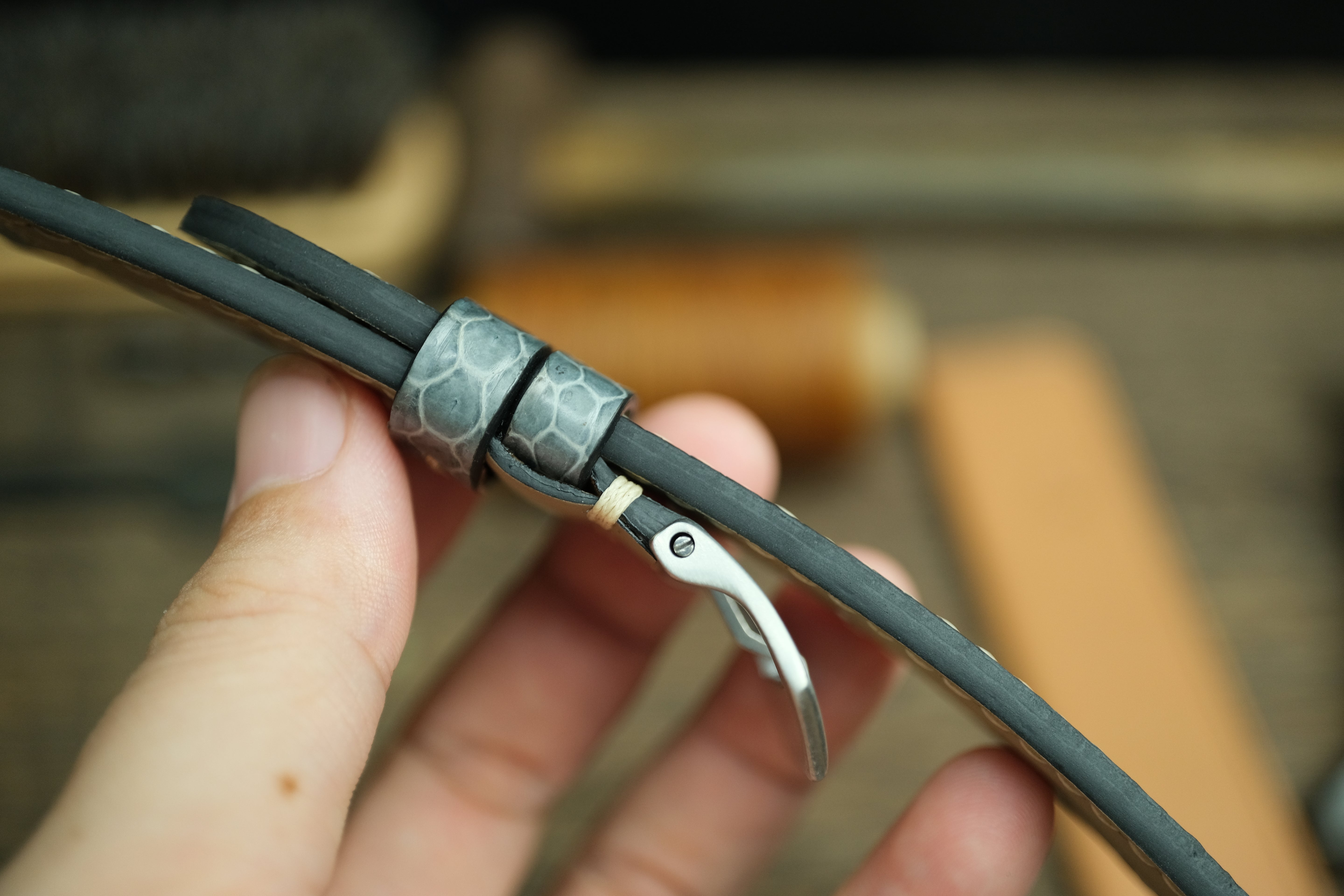 Light Grey Snake Leather Panerai Watch Strap