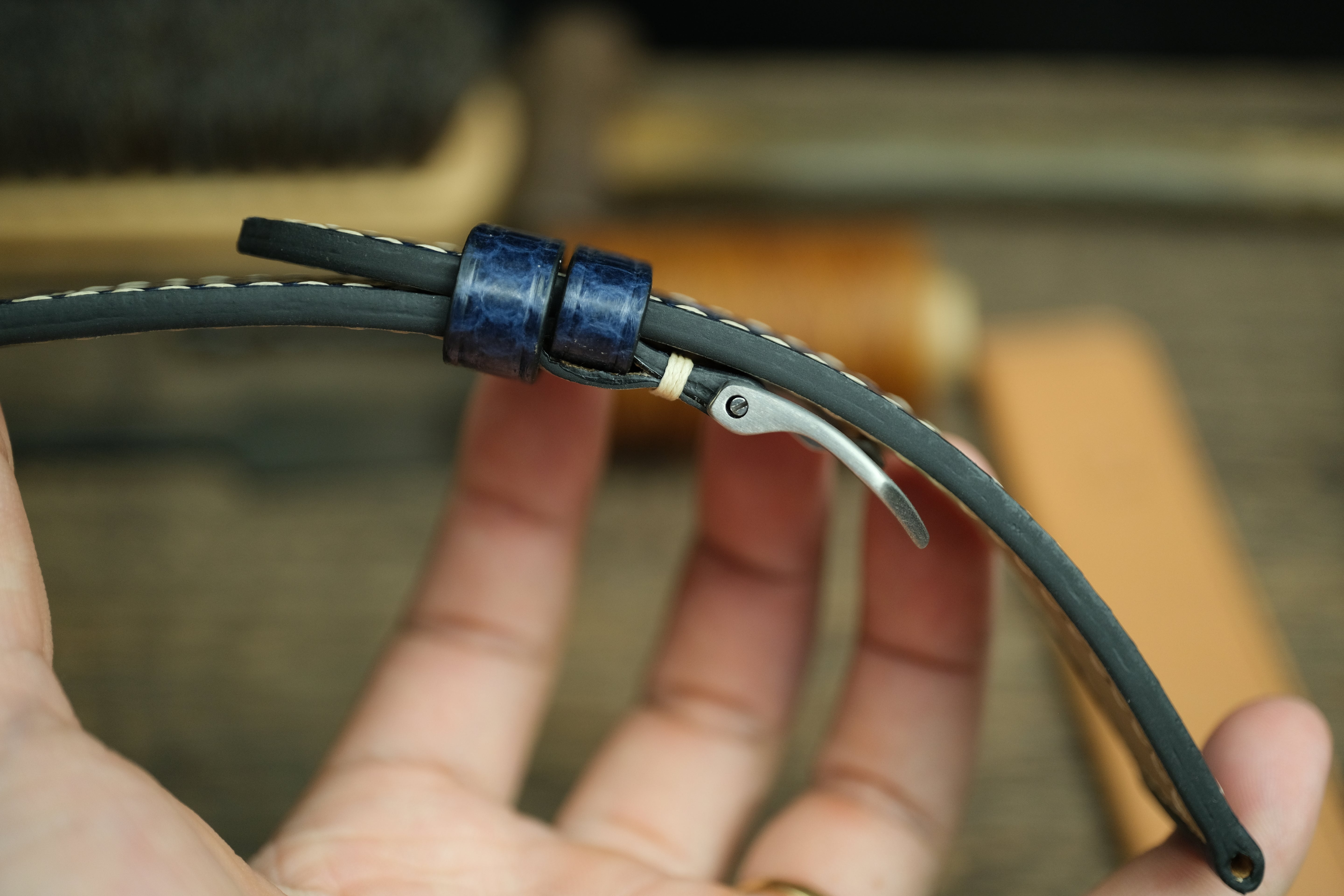 Blue Snake Leather Handmade Panerai Watch Strap