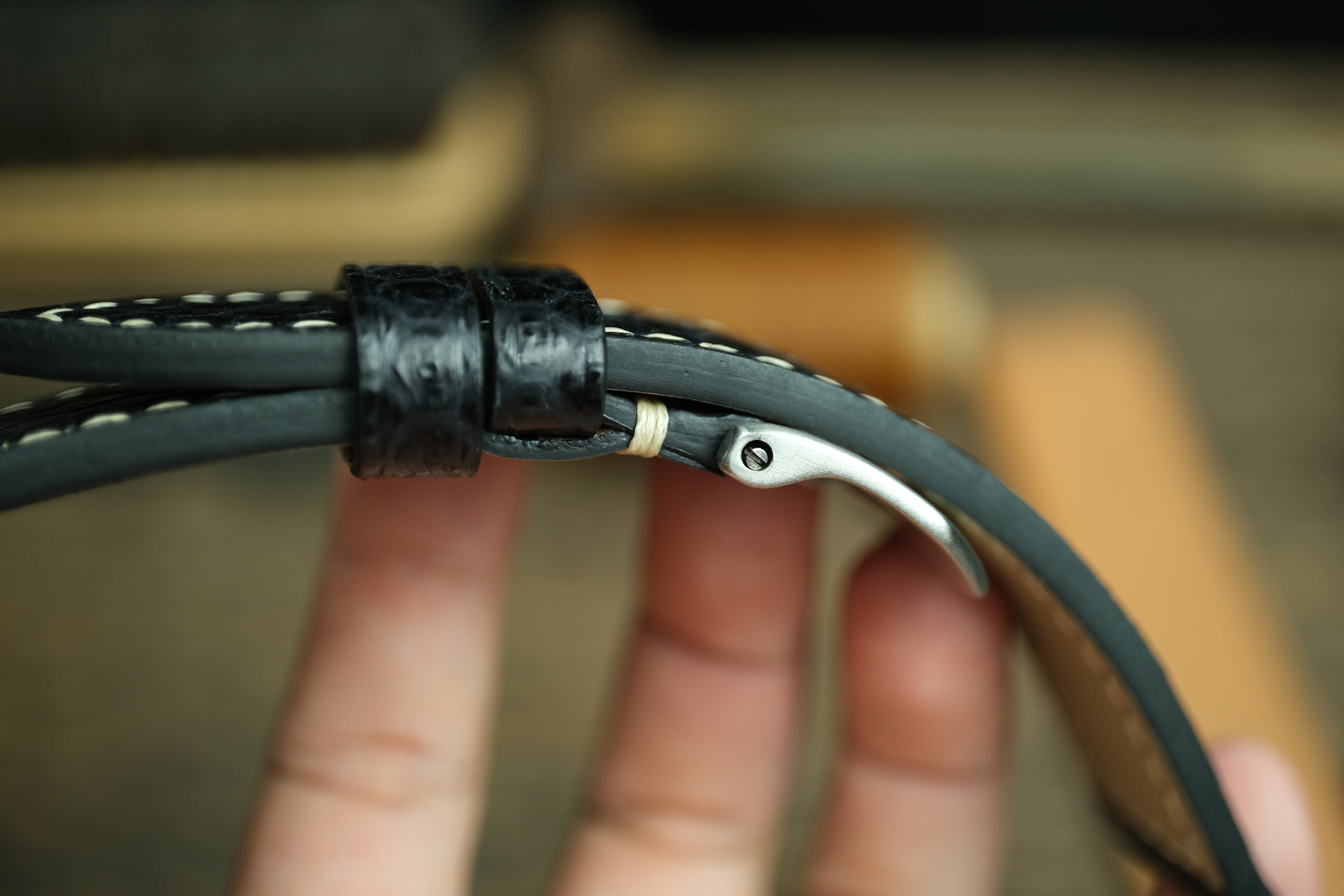 Black Snake Leather Handmade Panerai Watch Strap