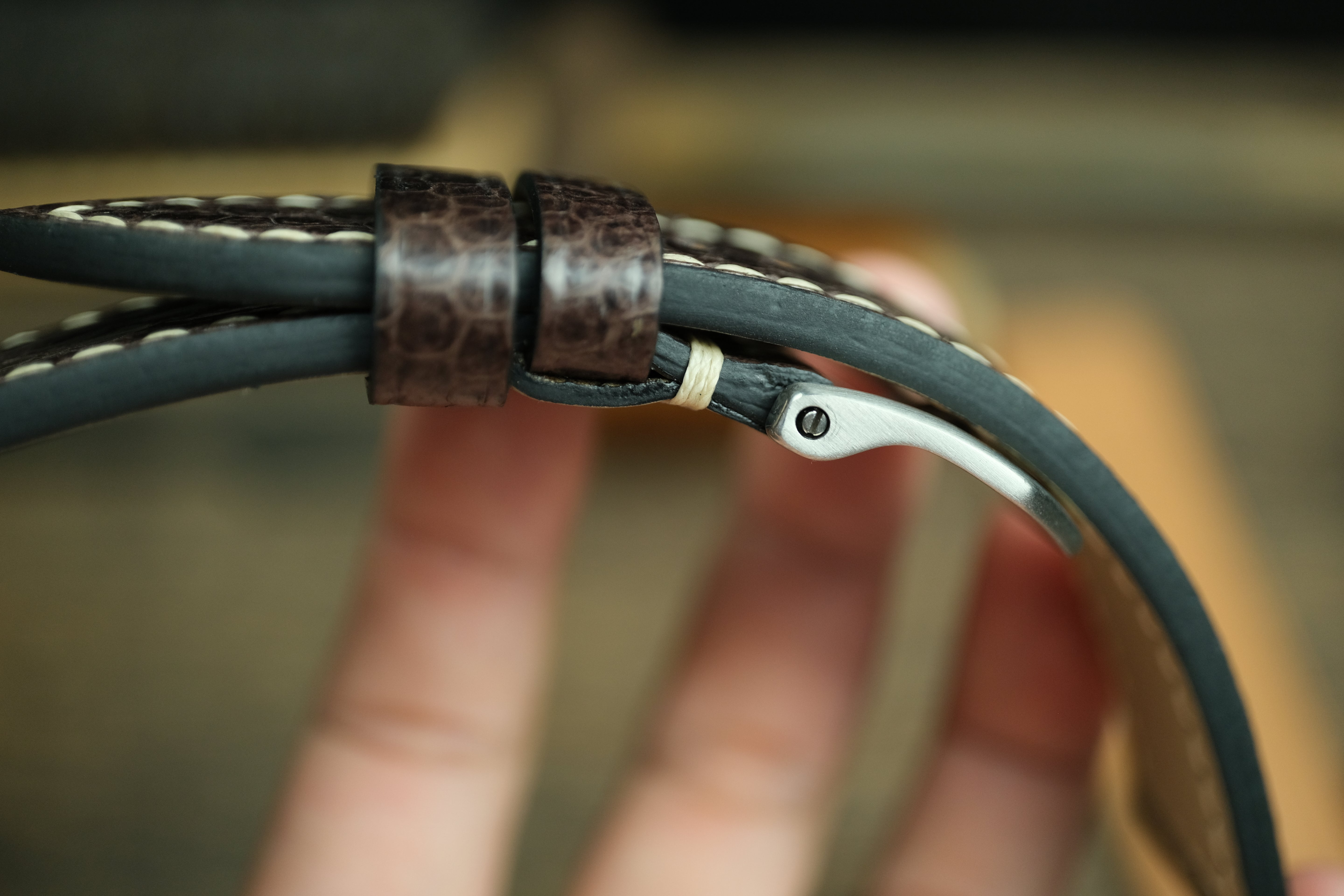 Dark Brown Snake Leather Panerai Watch Strap