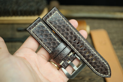 Dark Brown Snake Leather Panerai Watch Strap