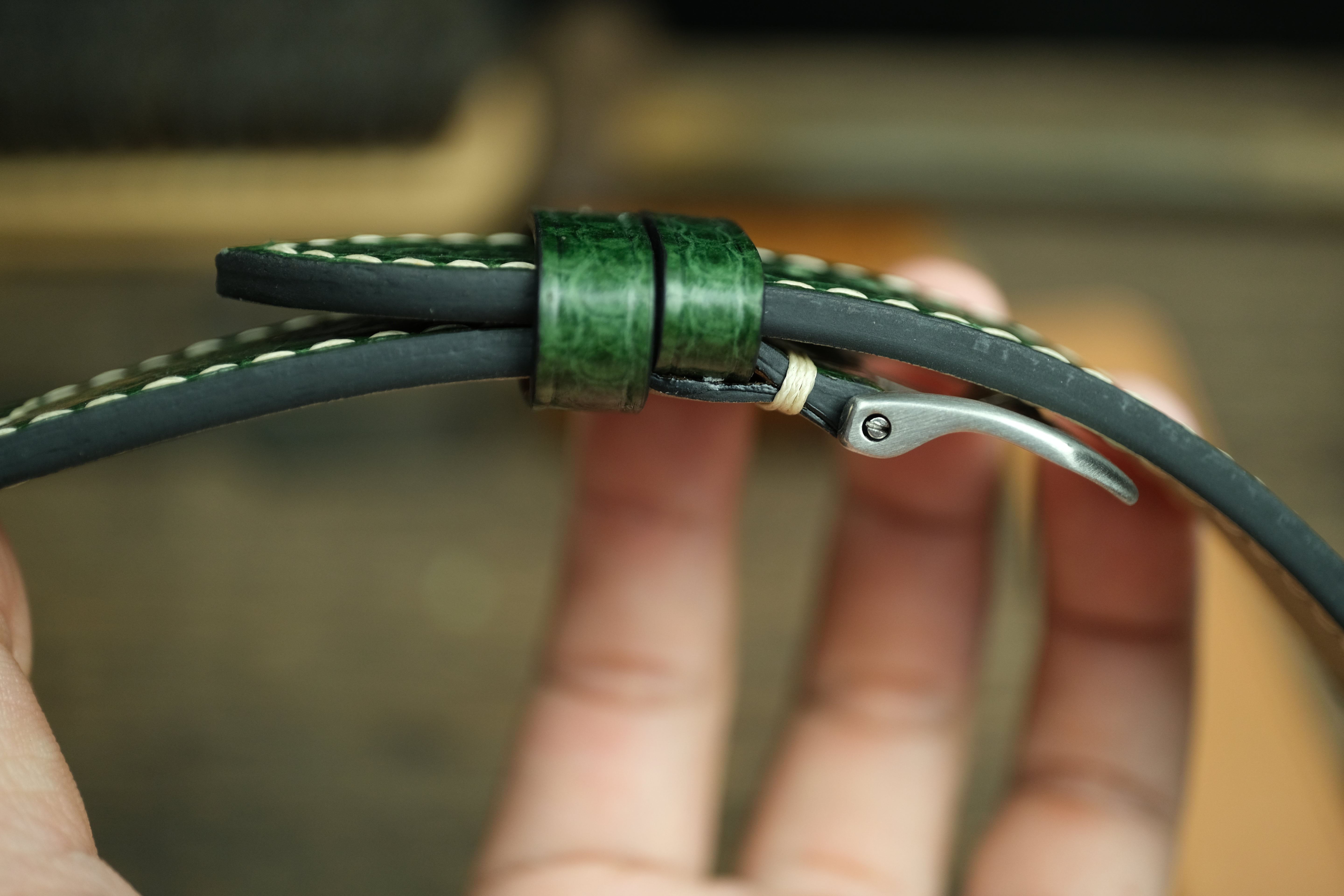 Green Snake Leather Handmade Panerai Watch Strap