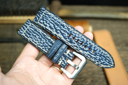 Matte Blue Shark Leather Panerai Watch Strap