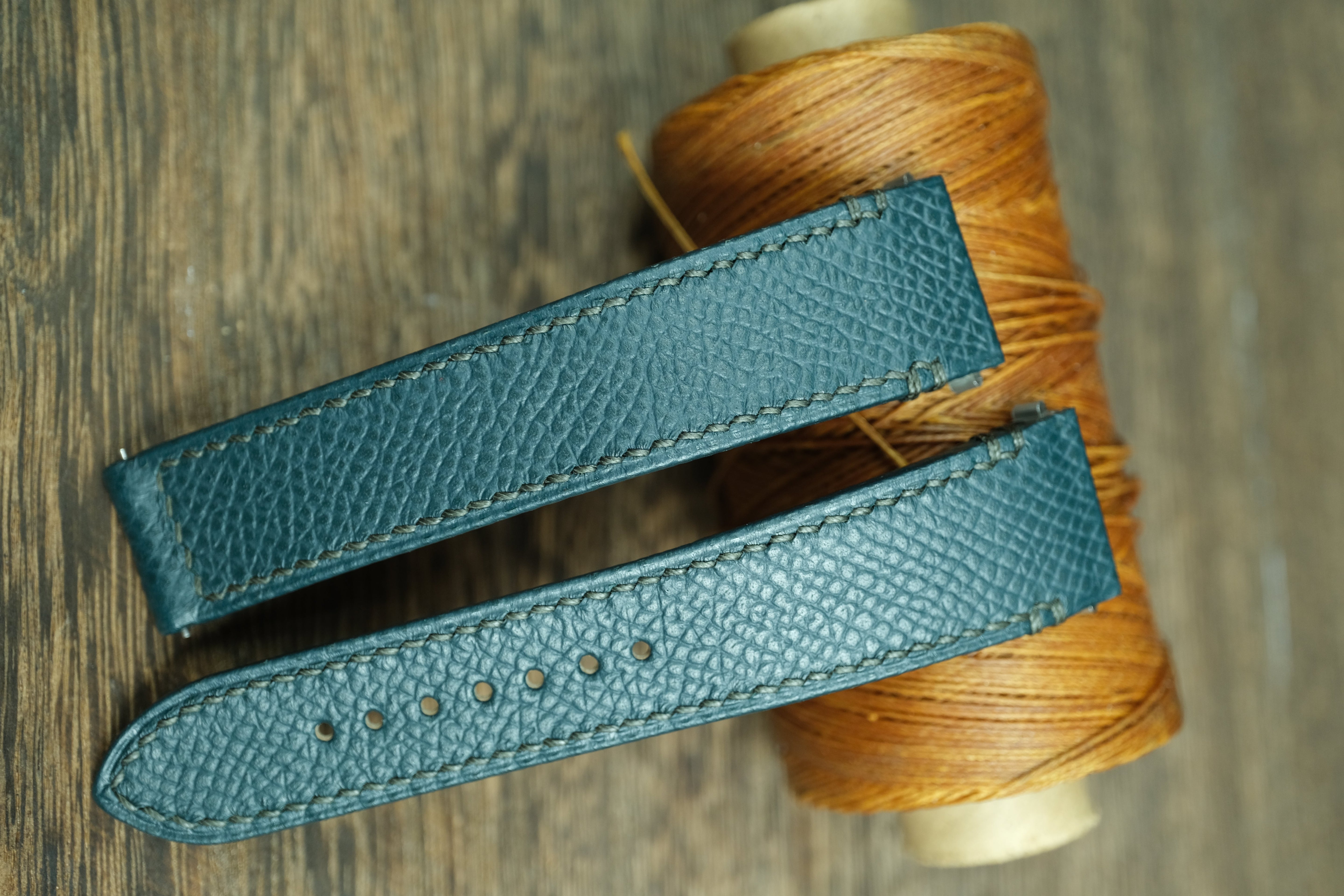 Midnight Green Epsom Leather Santos De Cartier Watch Strap