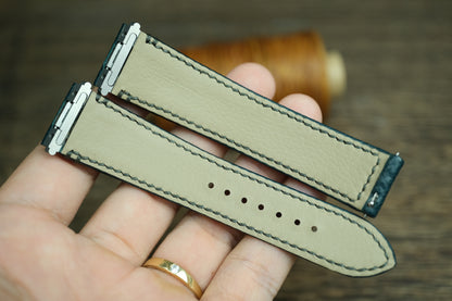 Midnight Green Epsom Leather Santos De Cartier Watch Strap