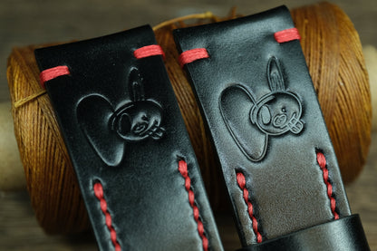Black Buttero Leather Rally Style Watch Strap