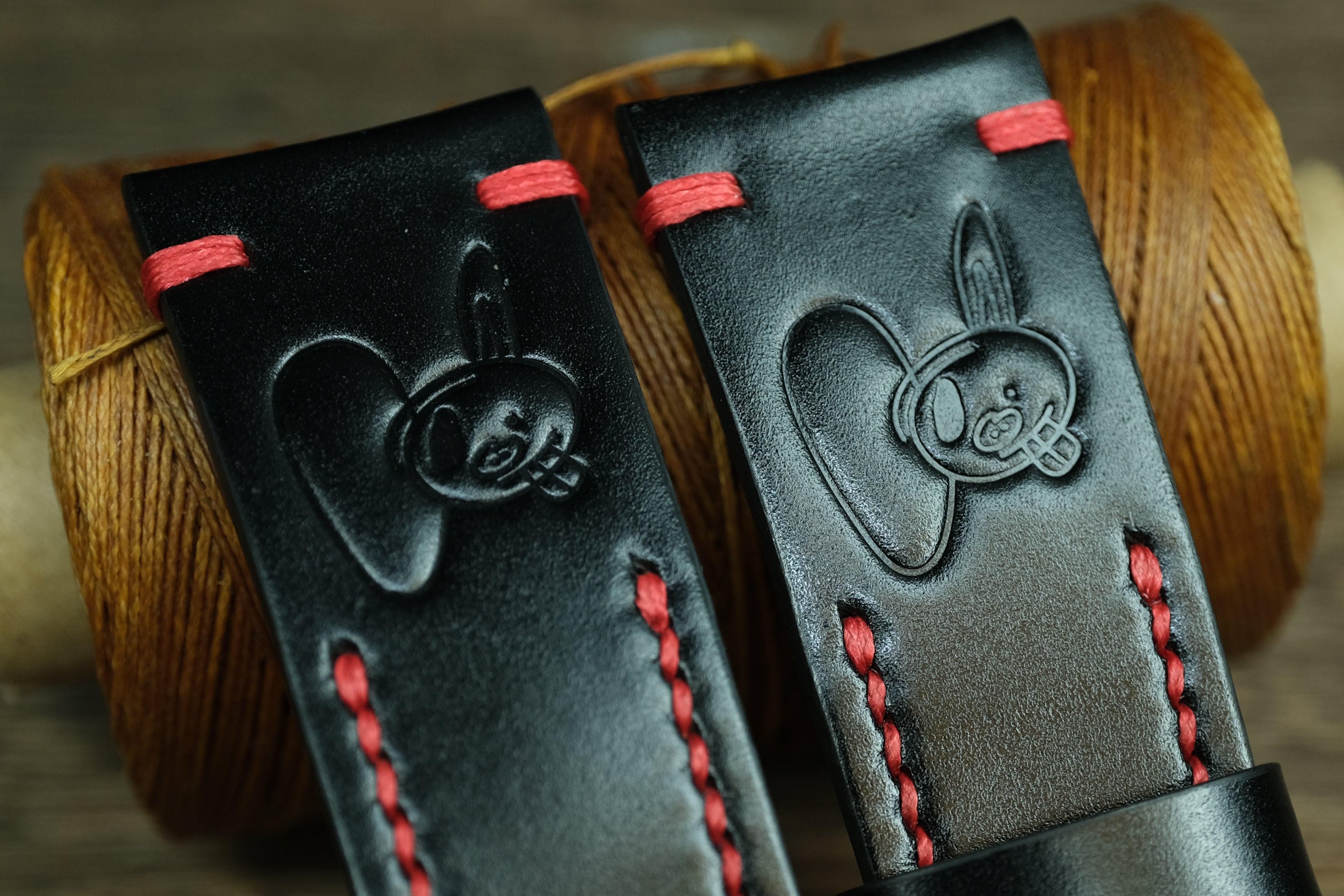 Black Buttero Leather Rally Style Watch Strap