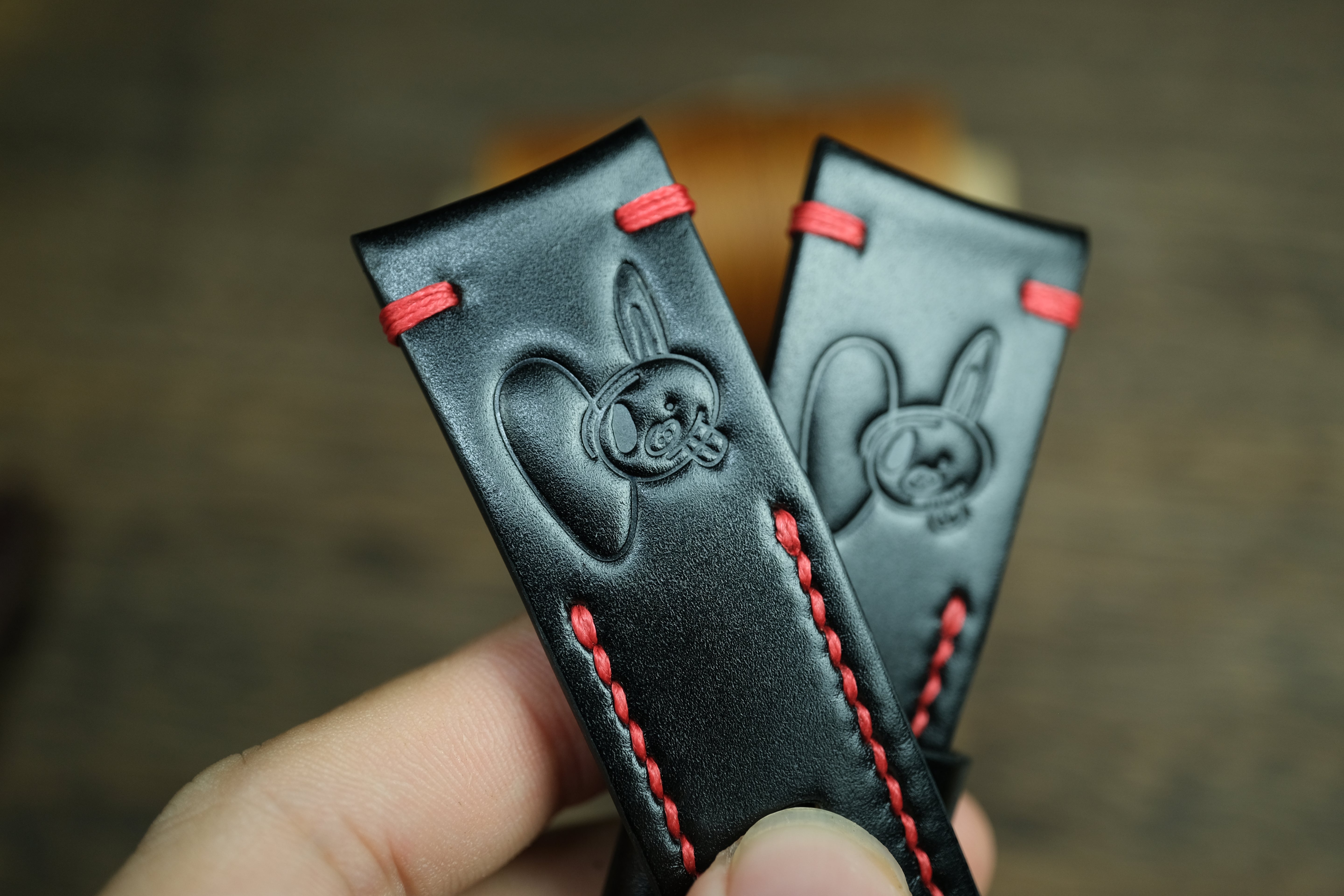 Black Buttero Leather Rally Style Watch Strap