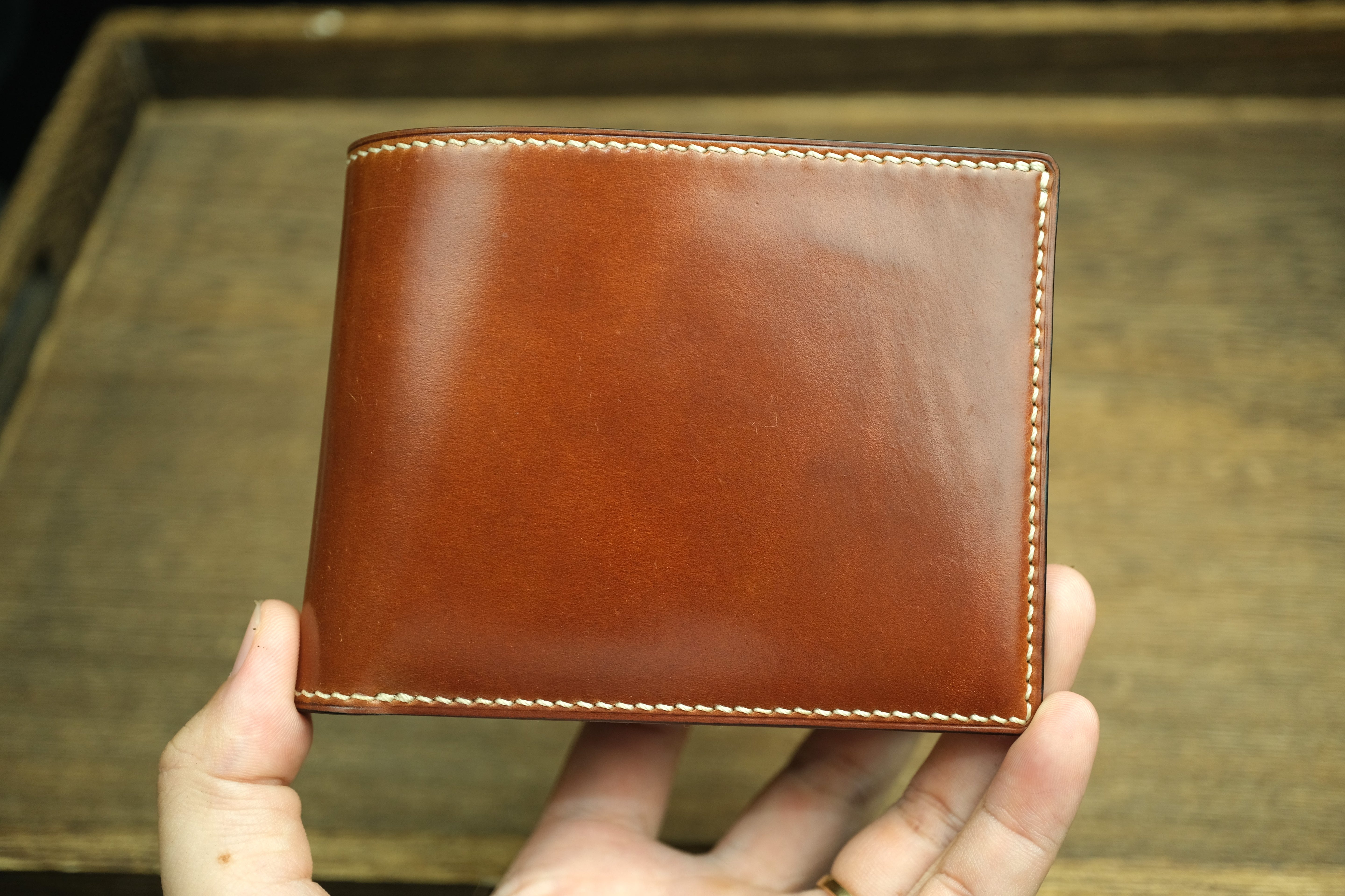 Men’s Bifold Wallet, Horween Shell Cordovan Leather