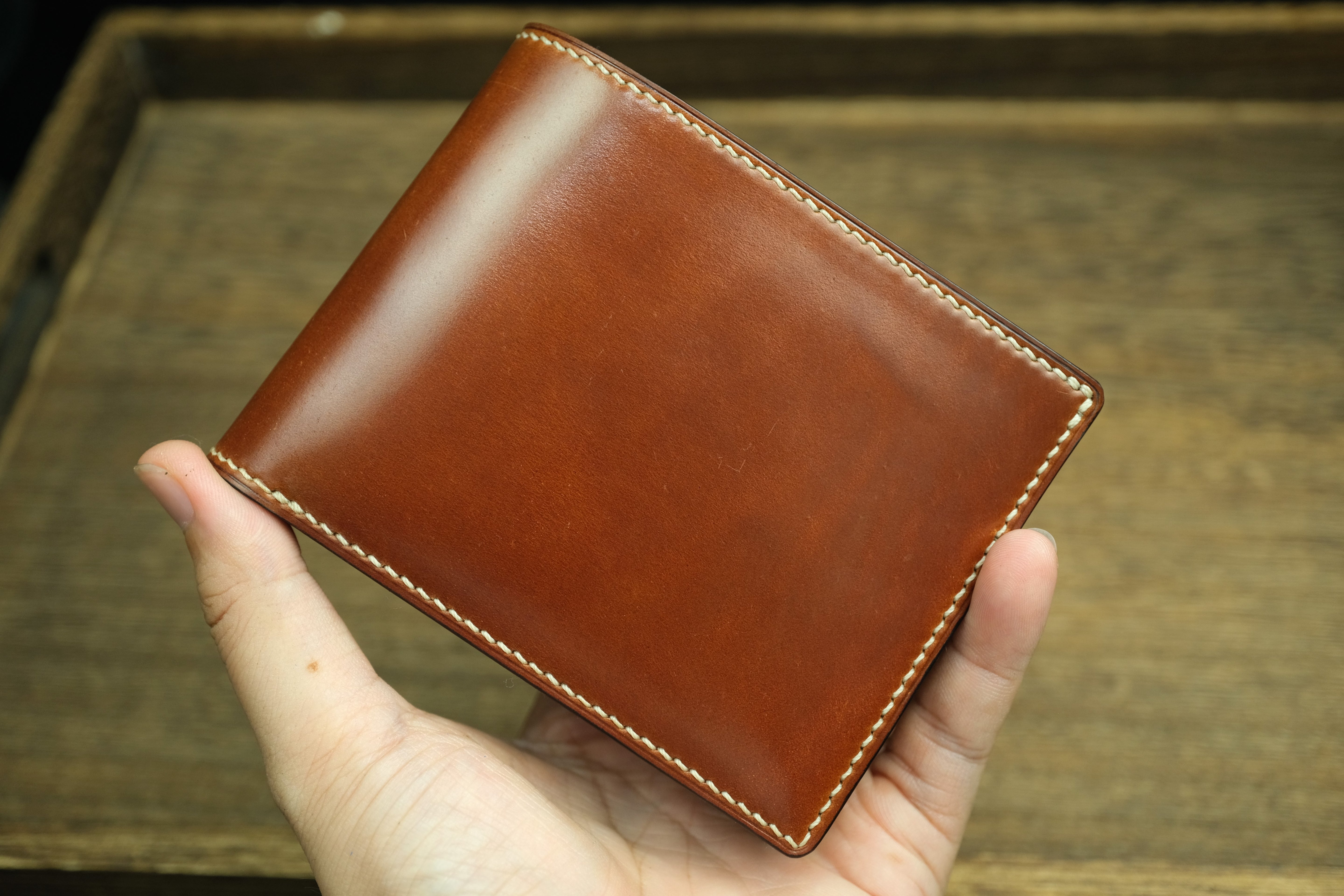 Men’s Bifold Wallet, Horween Shell Cordovan Leather