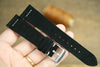 LEATHER WATCH STRAP, BLACK SUEDE LEATHER WATCH BAND ROW-STITCH