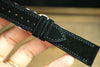 LEATHER WATCH STRAP, BLACK SUEDE LEATHER WATCH BAND SIDE STITCH