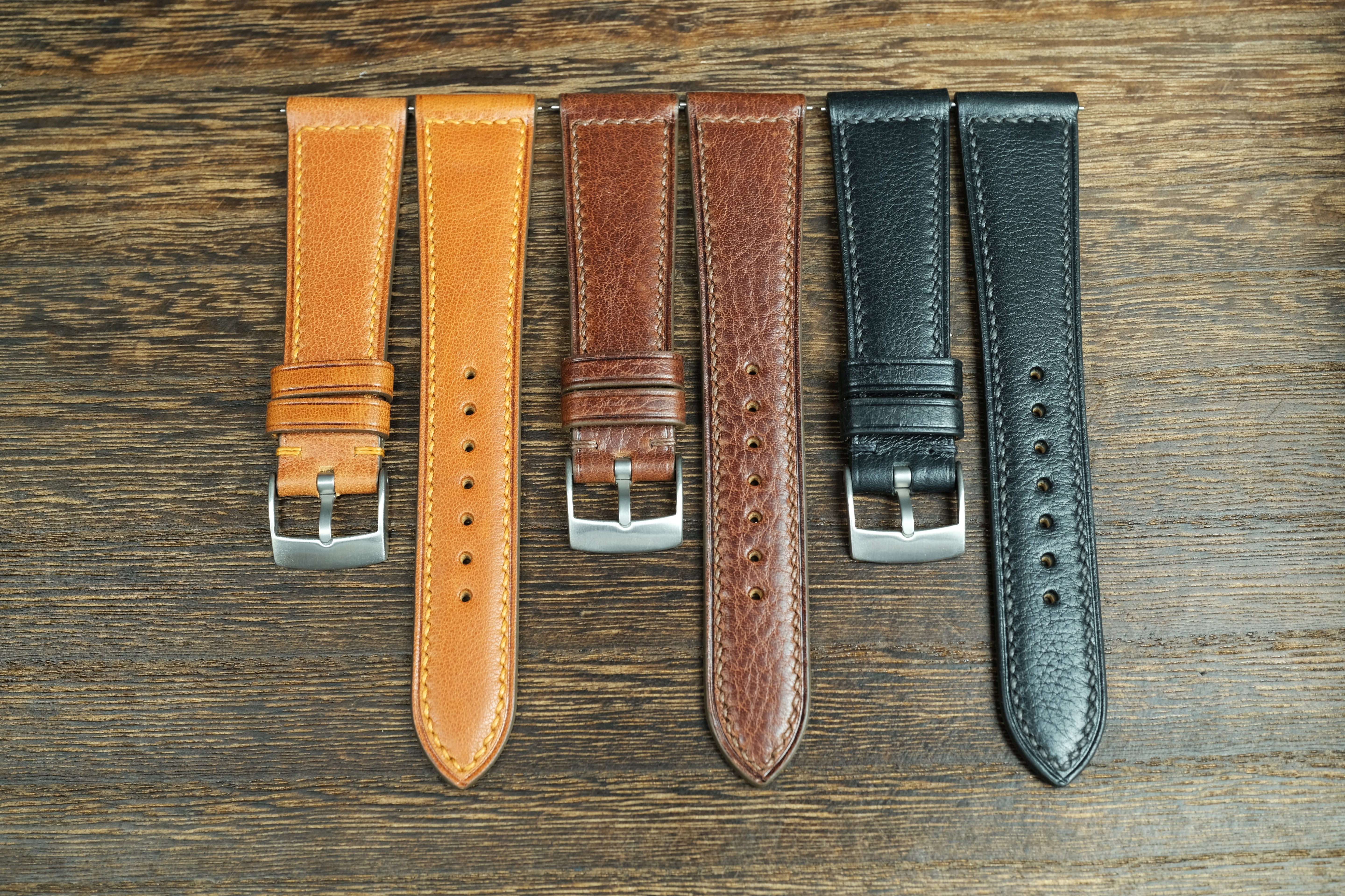 Dark Brown Vacheta Leather Watch Strap