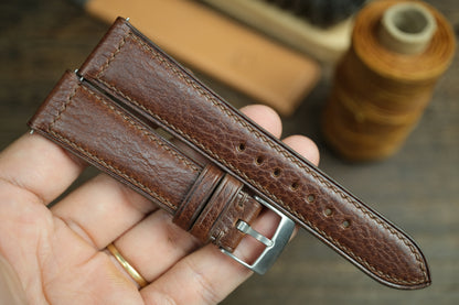 Dark Brown Vacheta Leather Watch Strap