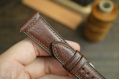 Dark Brown Vacheta Leather Watch Strap
