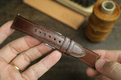 Dark Brown Vacheta Leather Watch Strap