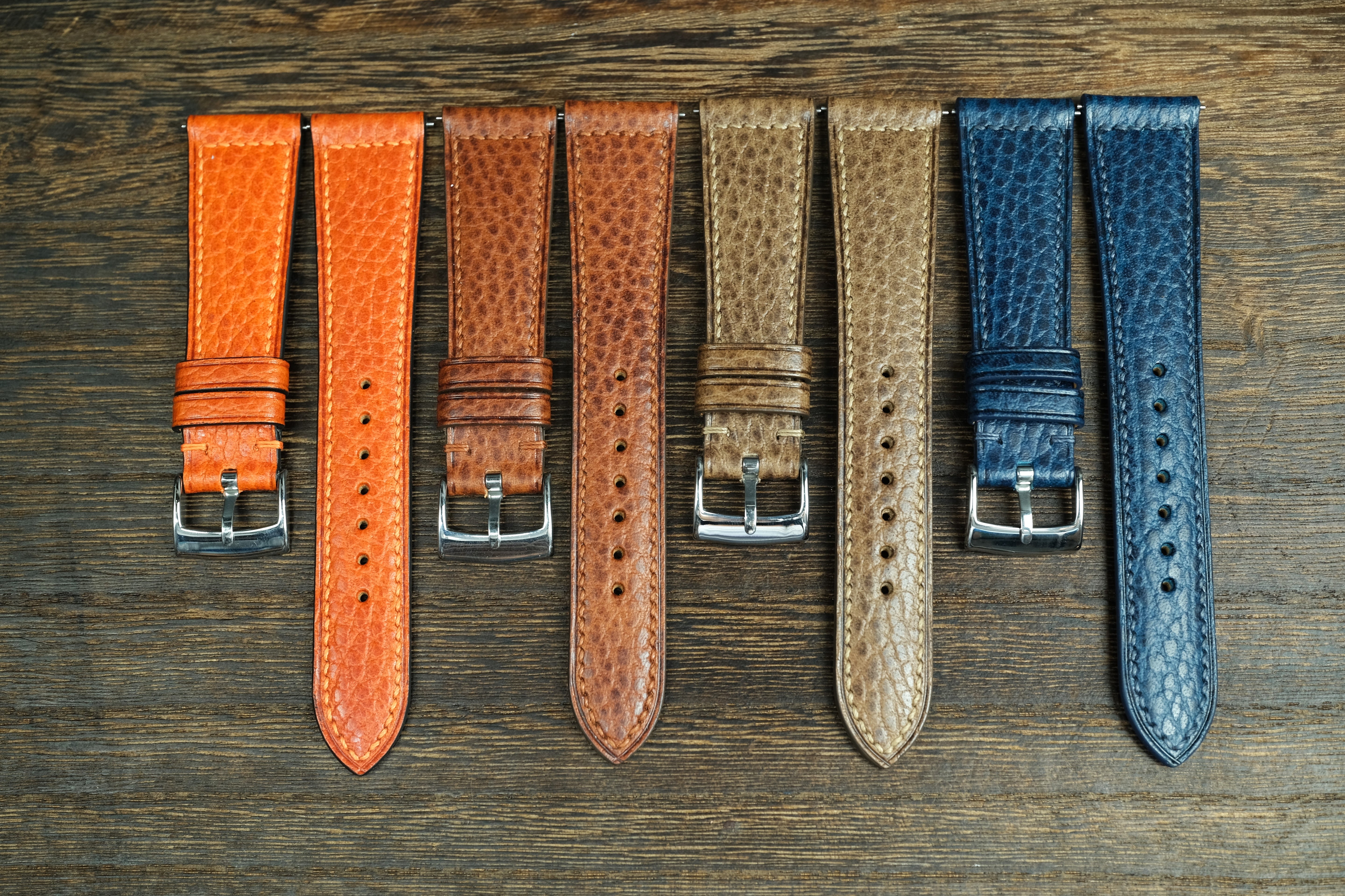 Orange Dollaro Leather Watch Strap