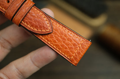 Orange Dollaro Leather Watch Strap