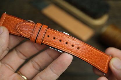 Orange Dollaro Leather Watch Strap