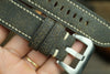 PANERAI WATCH STRAP, BLACK DISTRESSED LEATHER WATCH BAND.