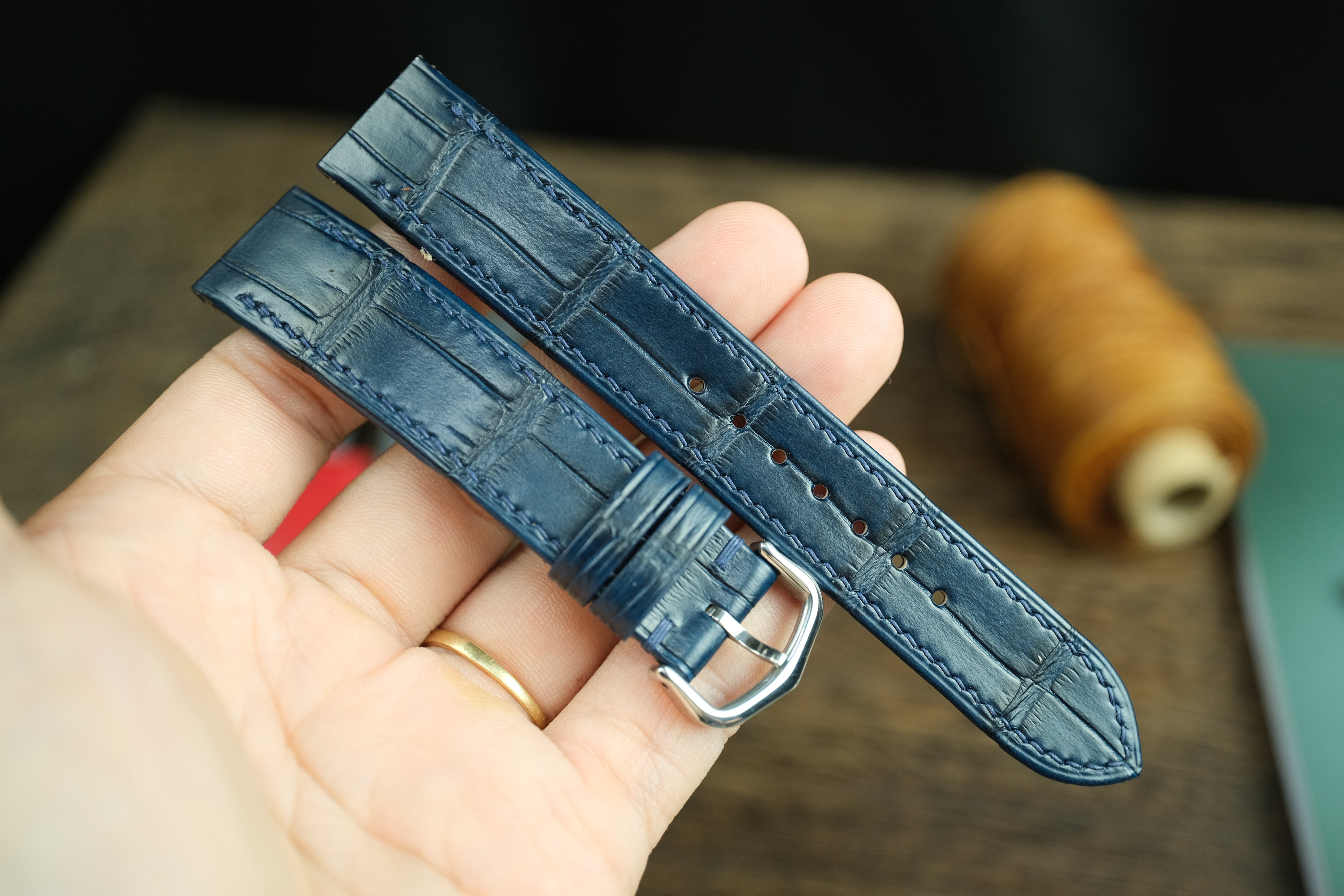 Genuine Alligator Leather Strap for Cartier Santos Dumont