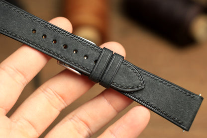 Pueblo Black Leather Quick Release Watch Strap