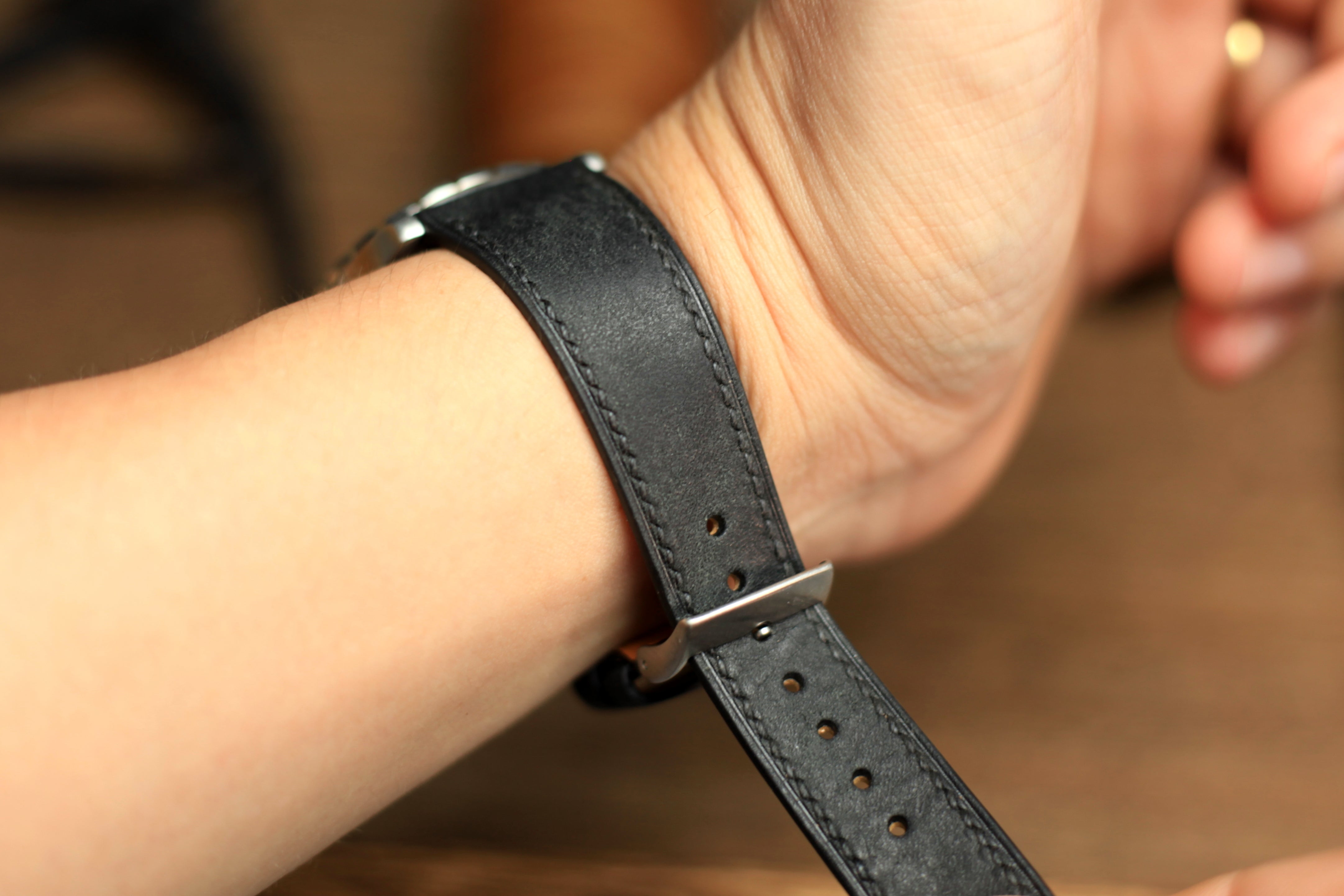 Pueblo Black Leather Quick Release Watch Strap