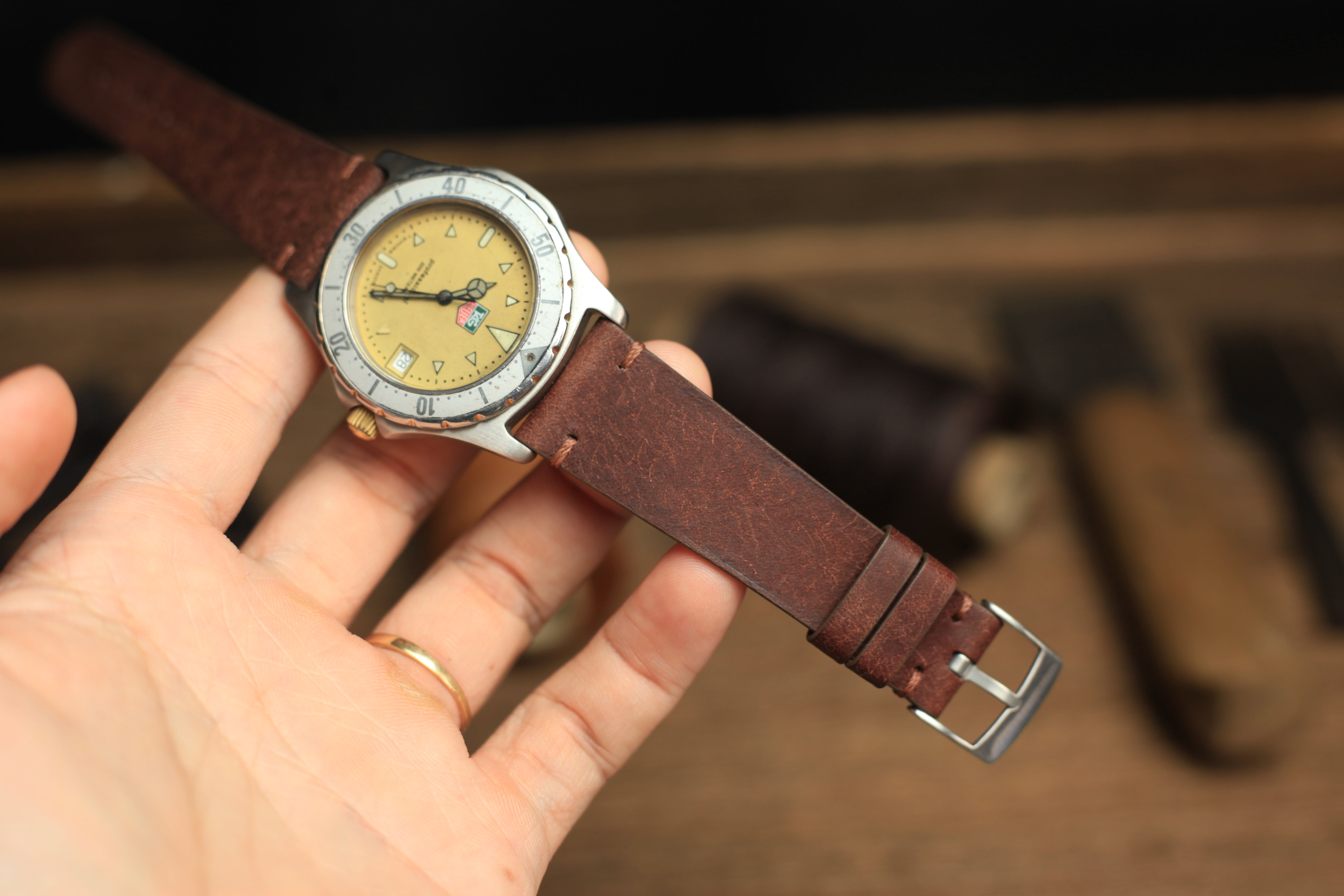 Point-Stitch Pueblo Deep Teal Green Quick Release Watch Strap