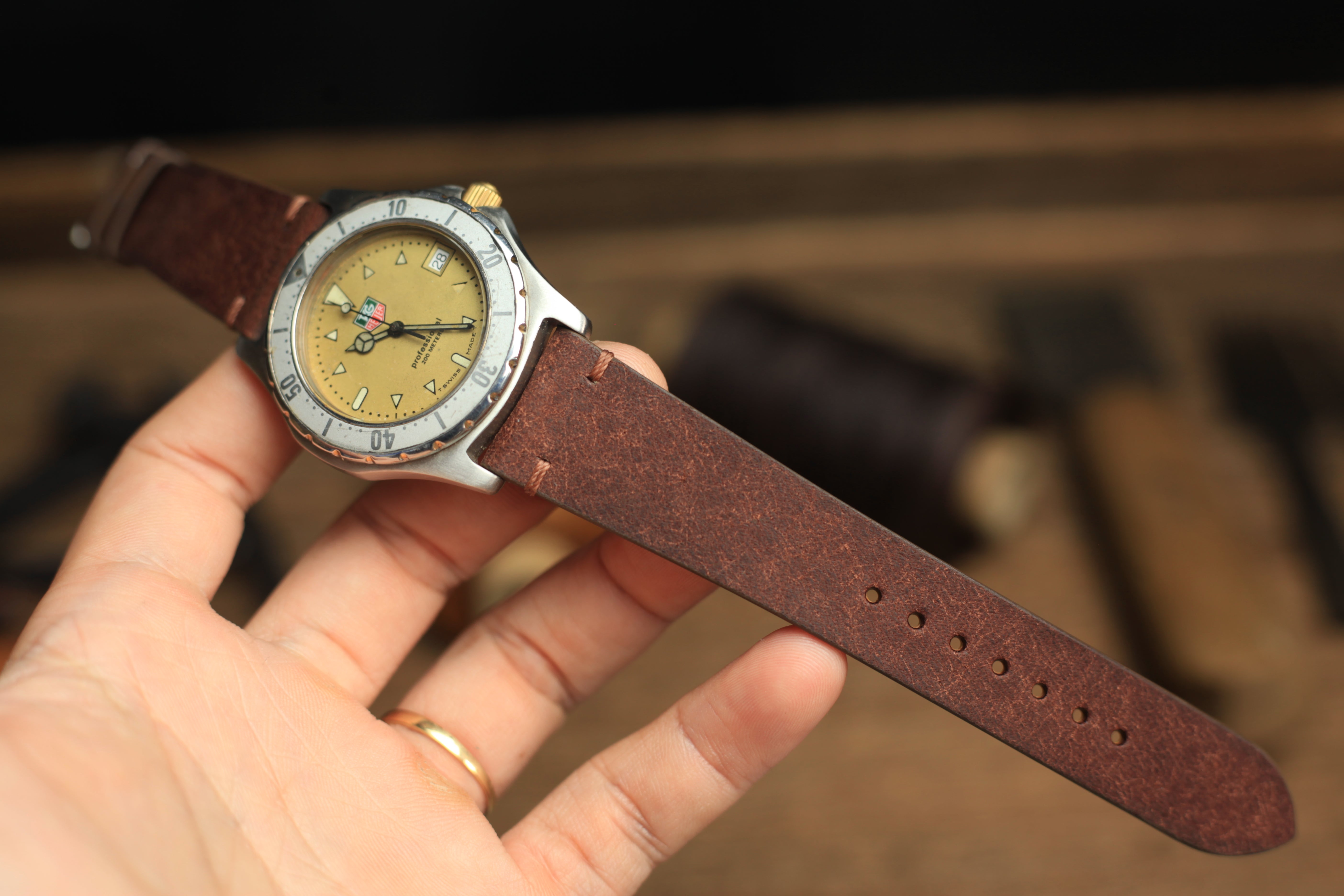 Point-Stitch Pueblo Deep Teal Green Quick Release Watch Strap