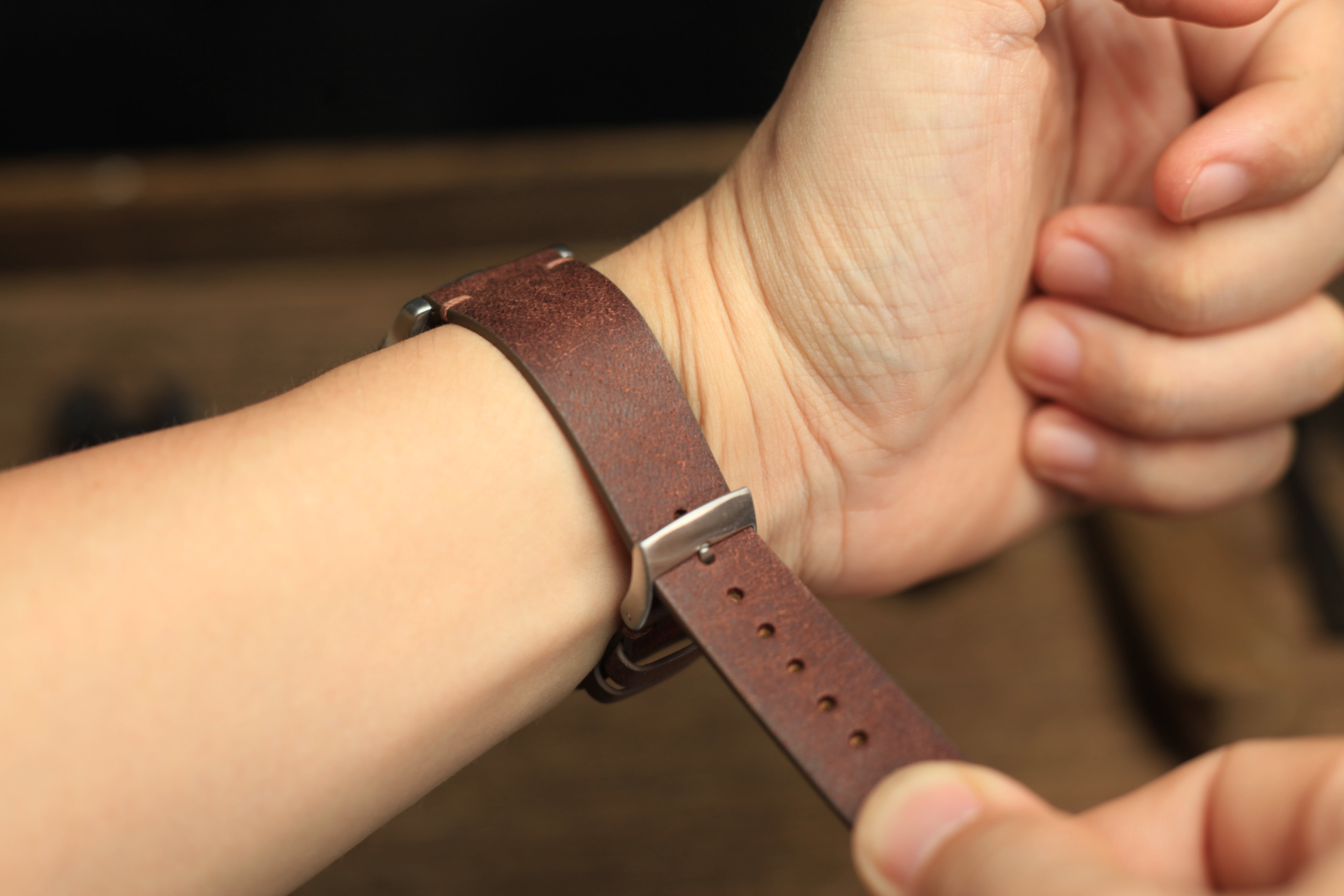 Point-Stitch Pueblo Deep Teal Green Quick Release Watch Strap