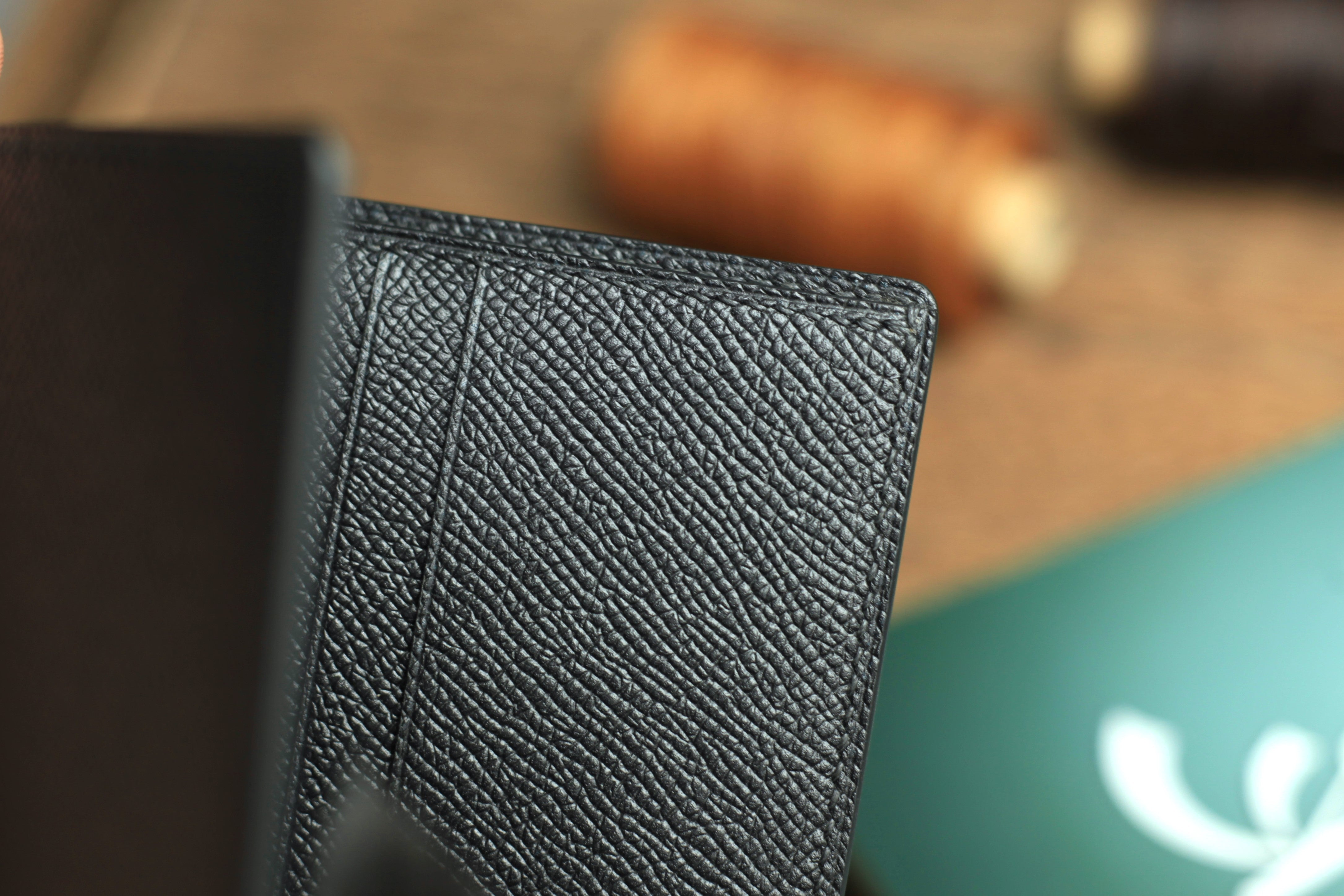 Biflod Man Wallet, Handmade Black Epsom Leather Wallet
