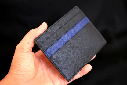 Epsom Leather Card Holder Wallet With Zipper Pocket