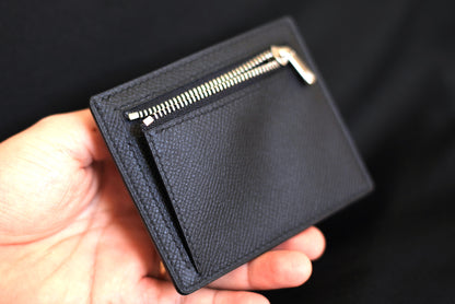 Epsom Leather Card Holder Wallet With Zipper Pocket