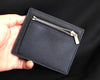 CARD HOLDER LEATHER, EPSOM LEATHER MINI WALLET WITH ZIPPER COIN POCKET.