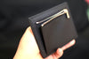 CARD HOLDER LEATHER, EPSOM LEATHER MINI WALLET WITH ZIPPER COIN POCKET.