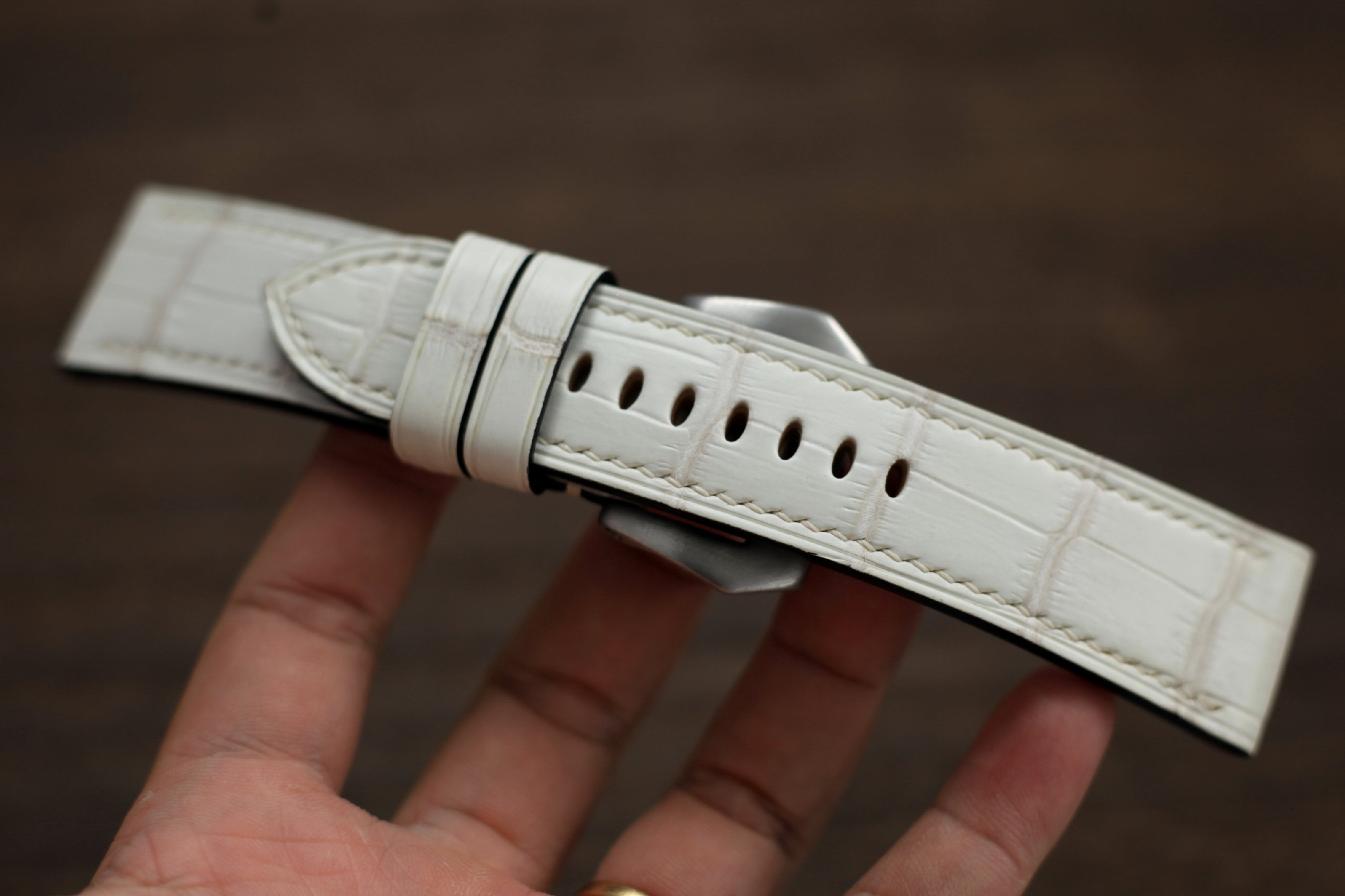 Handmade Alligator Himalayan Leather Panerai Watch Strap