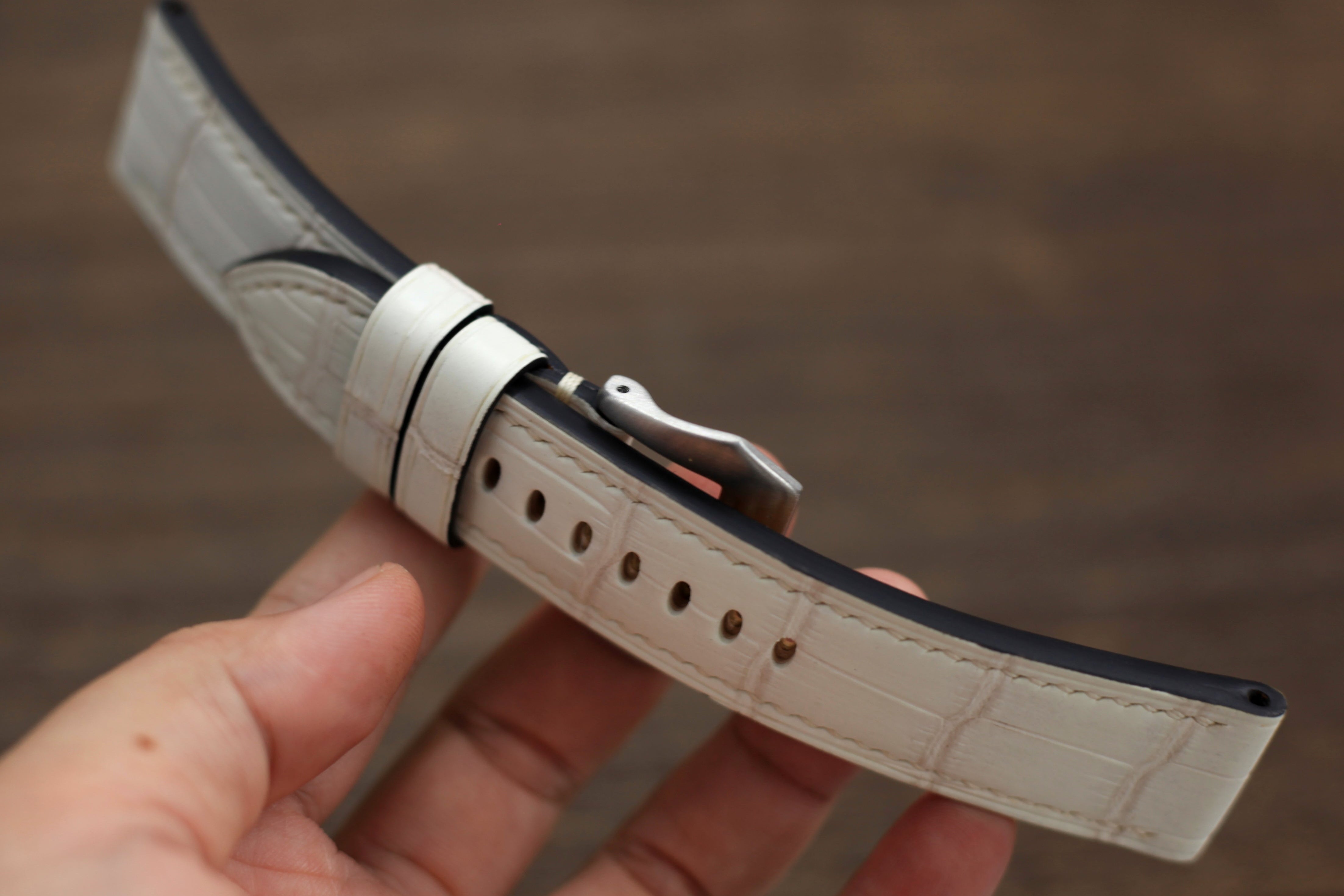 Handmade Alligator Himalayan Leather Panerai Watch Strap