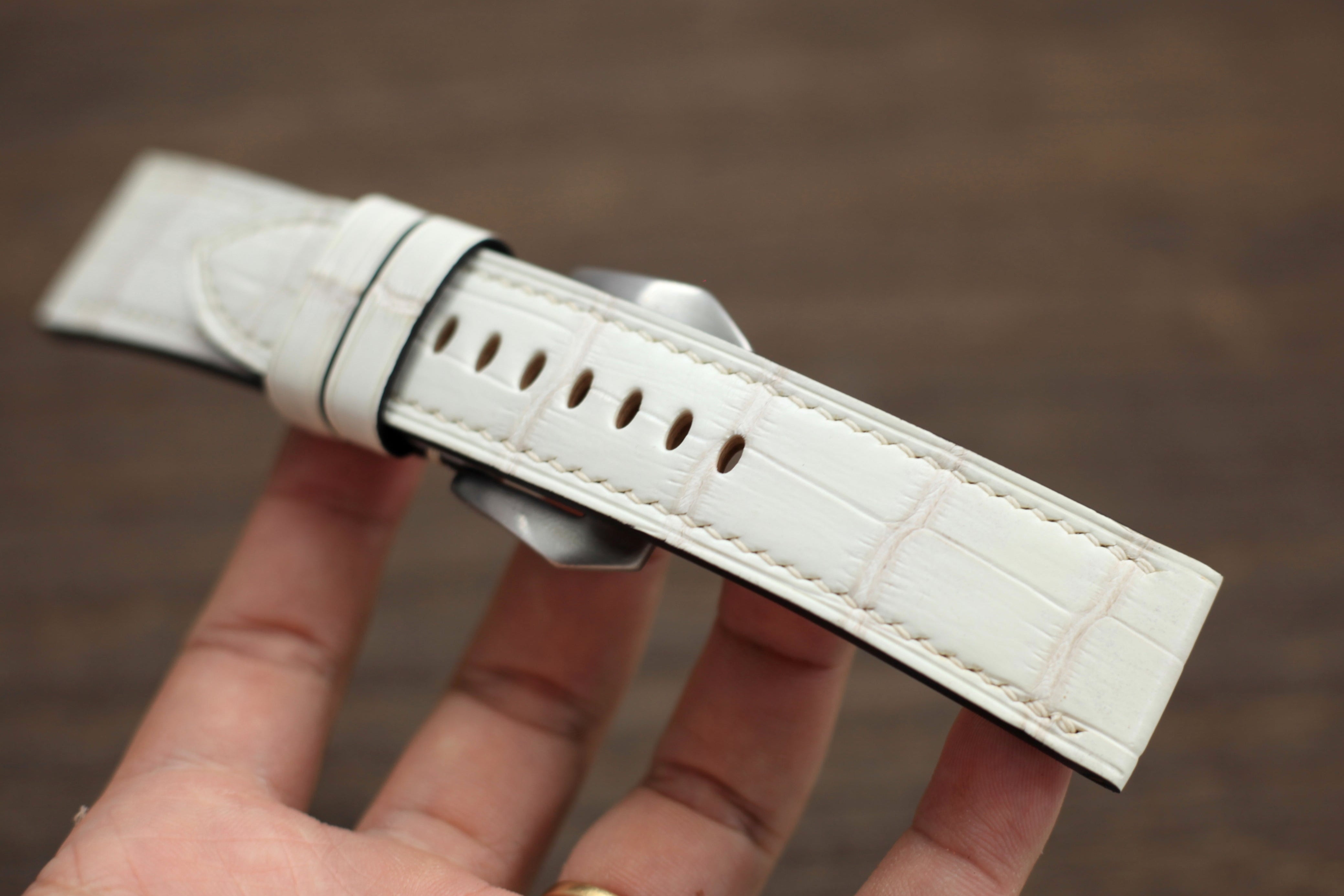 Handmade Alligator Himalayan Leather Panerai Watch Strap