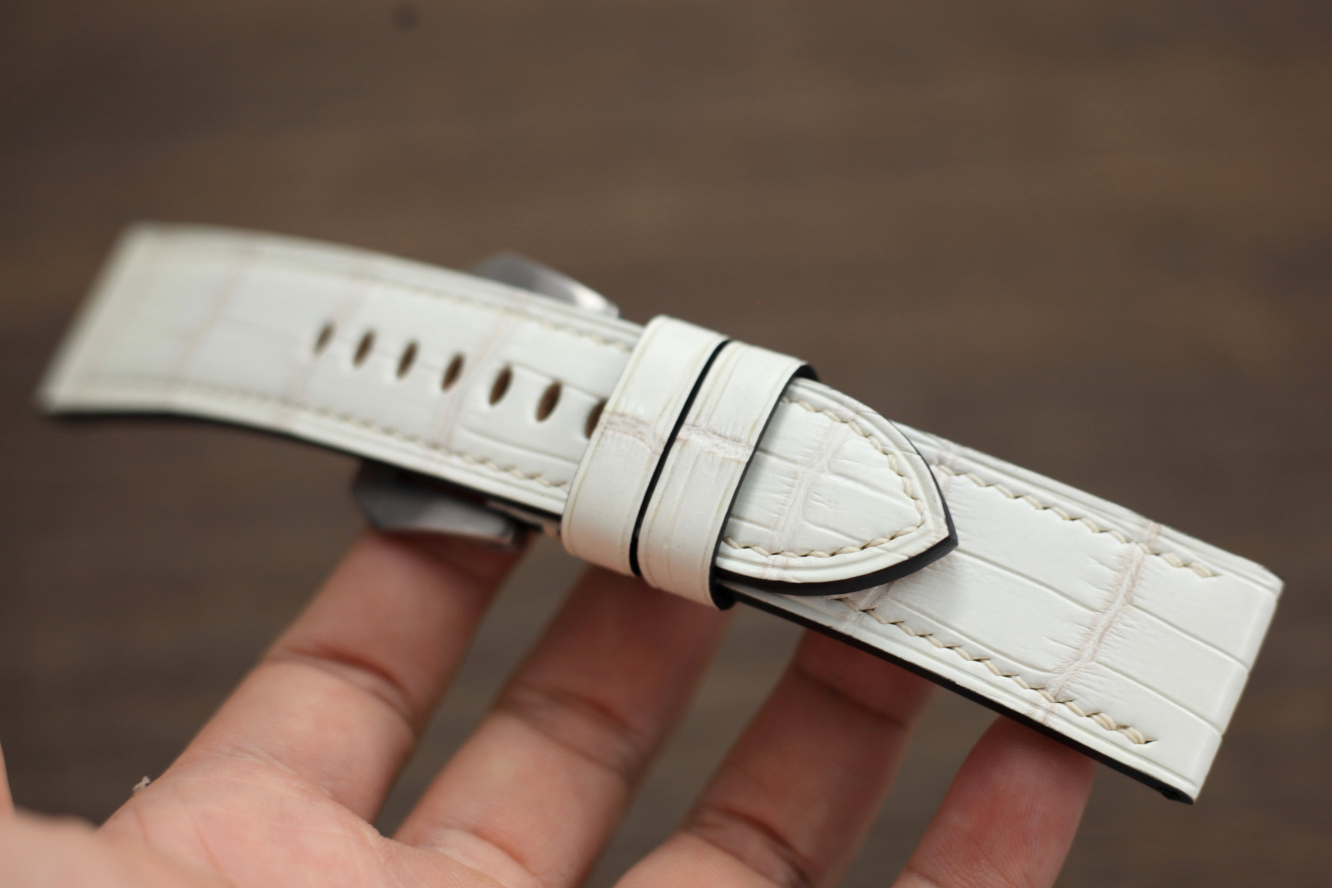 Handmade Alligator Himalayan Leather Panerai Watch Strap
