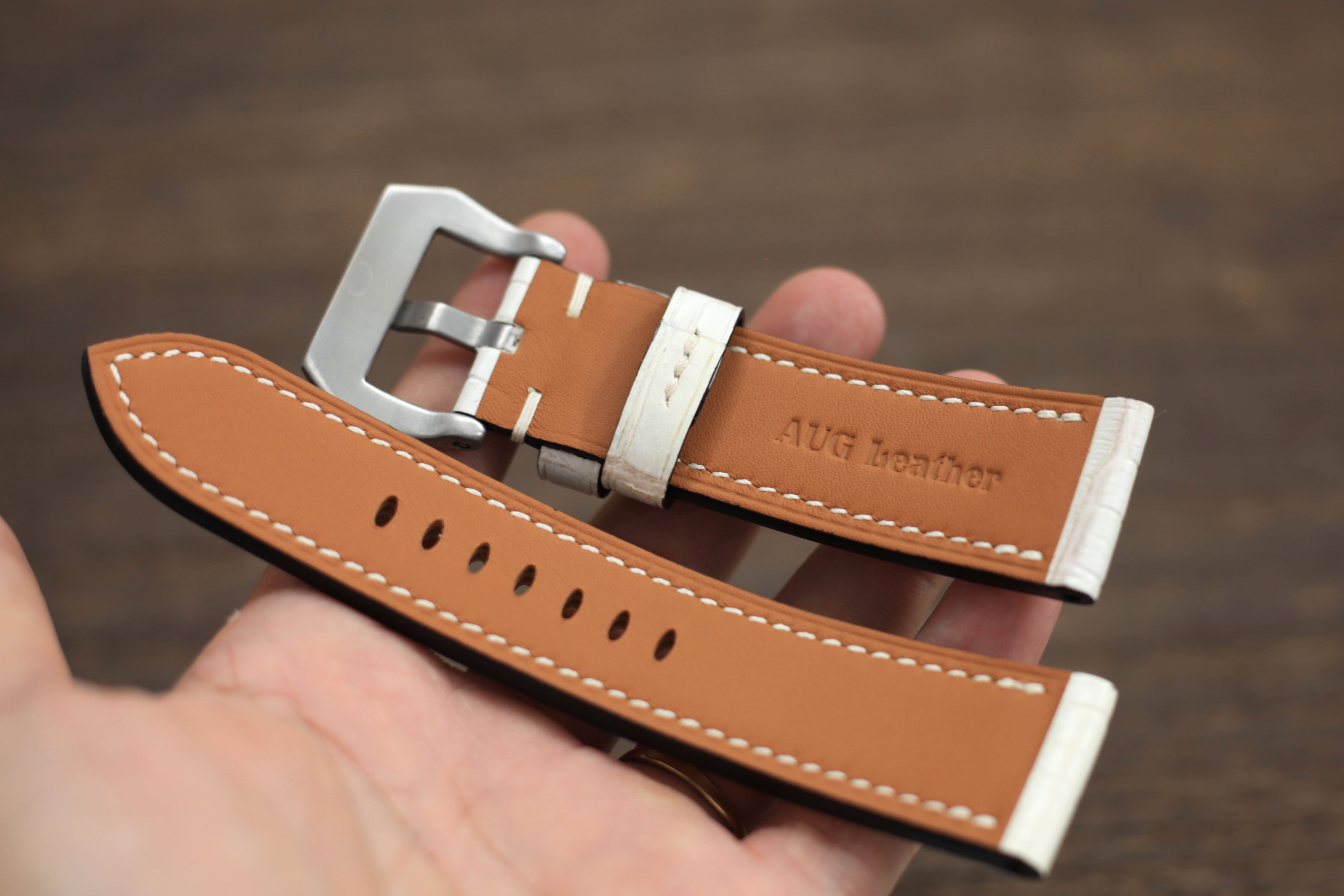 Handmade Alligator Himalayan Leather Panerai Watch Strap